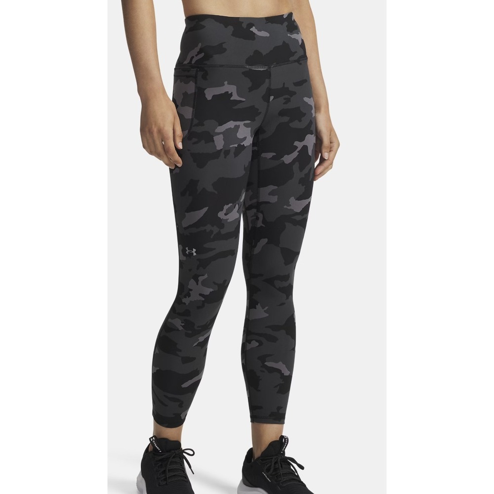 Under Armour Camo Leggings Medium Pockets Gray Black Running Workout